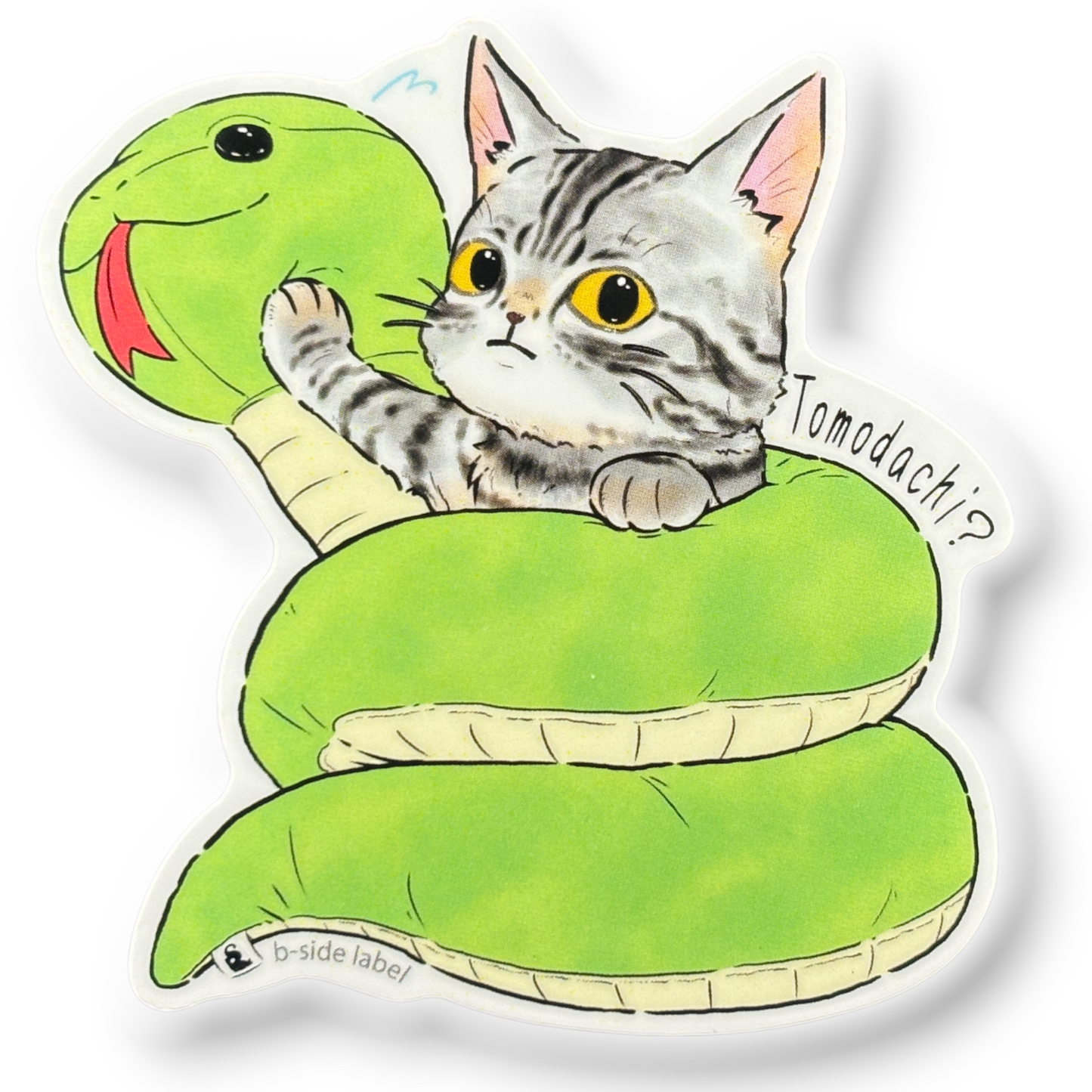 Cute Cat & Inflatable Snake ✦ B-Side Label Sticker