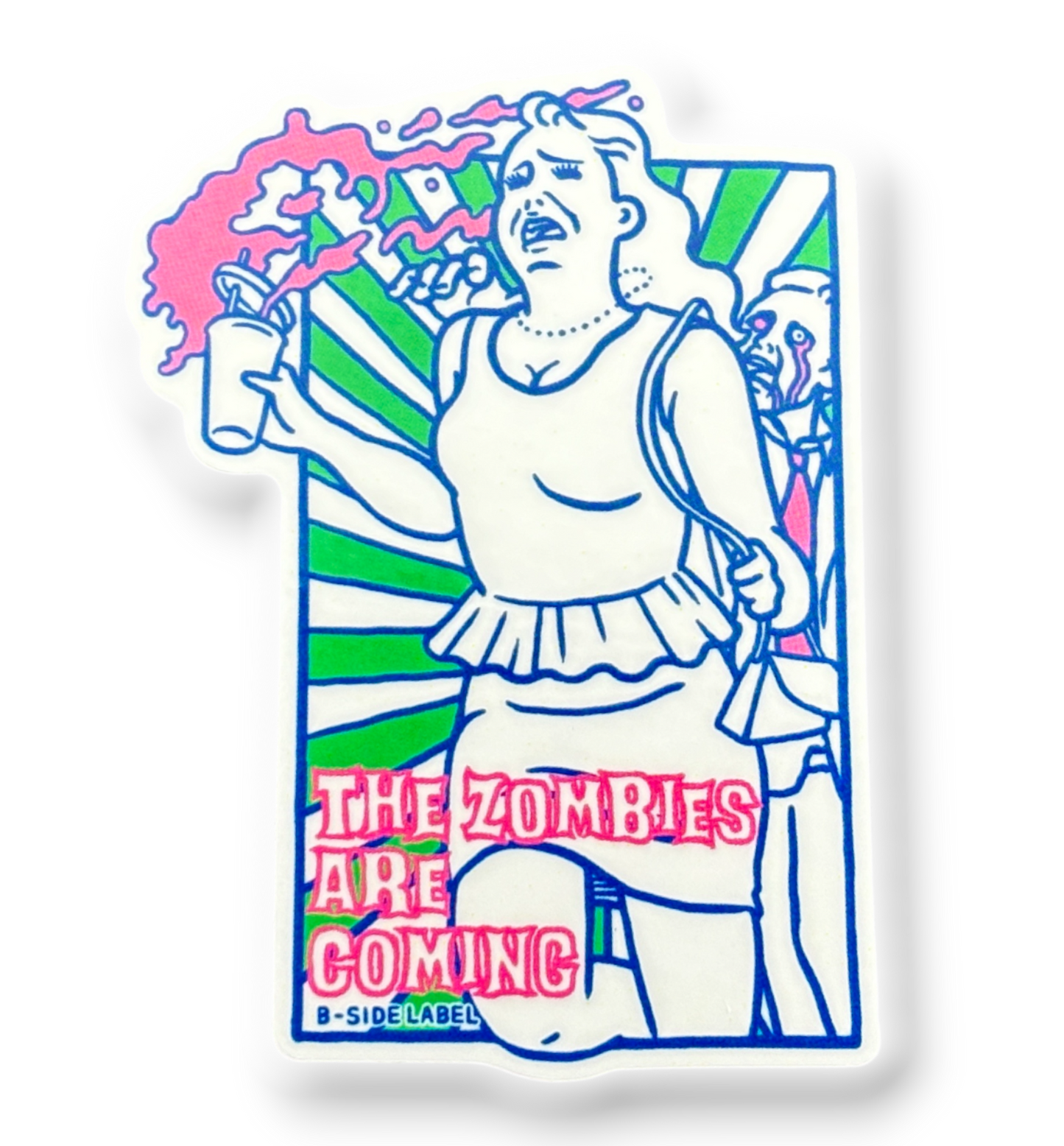Zombies Attack - Woman ✦ B-Side Label Sticker