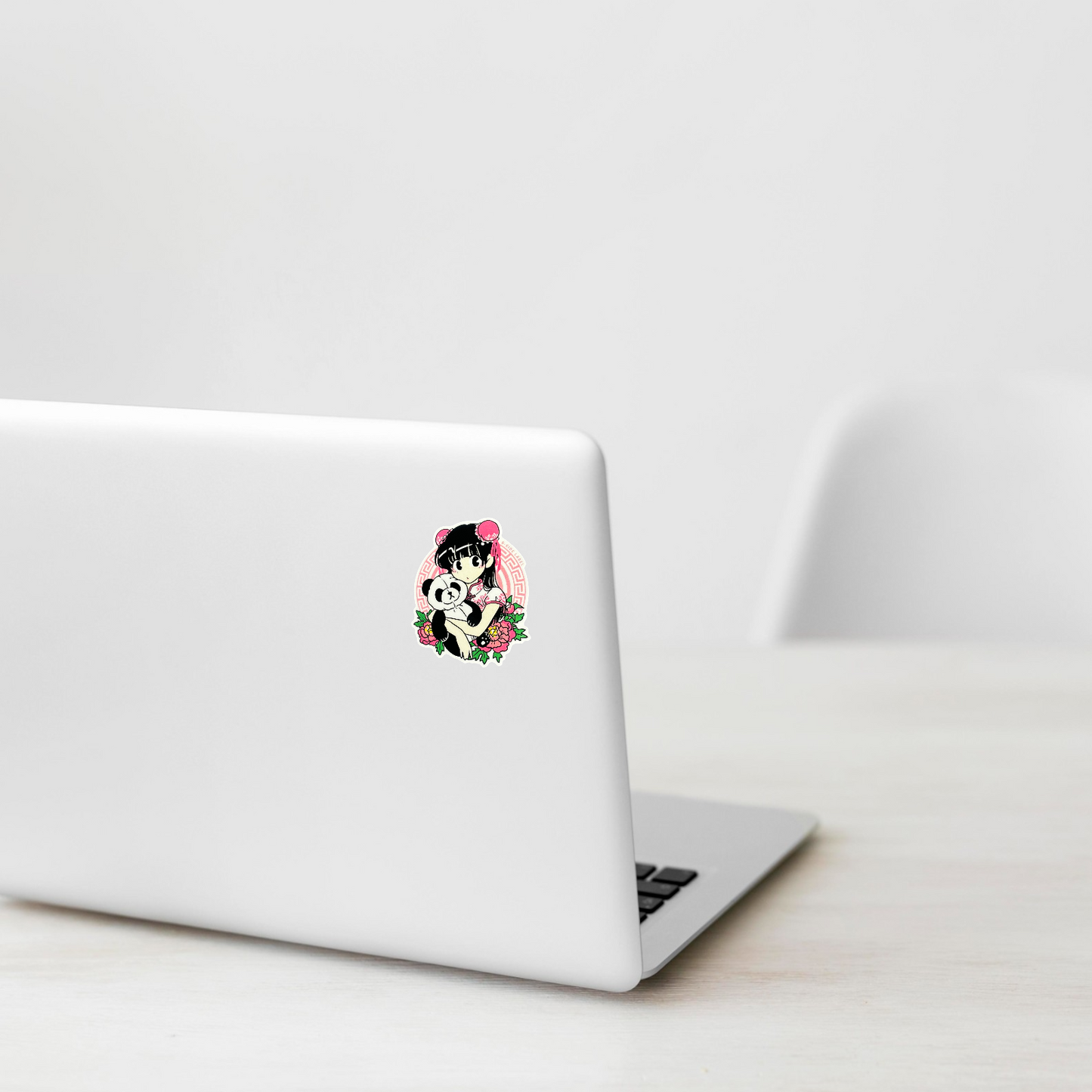 Cute Girl with Panda ✦ B-Side Label Sticker