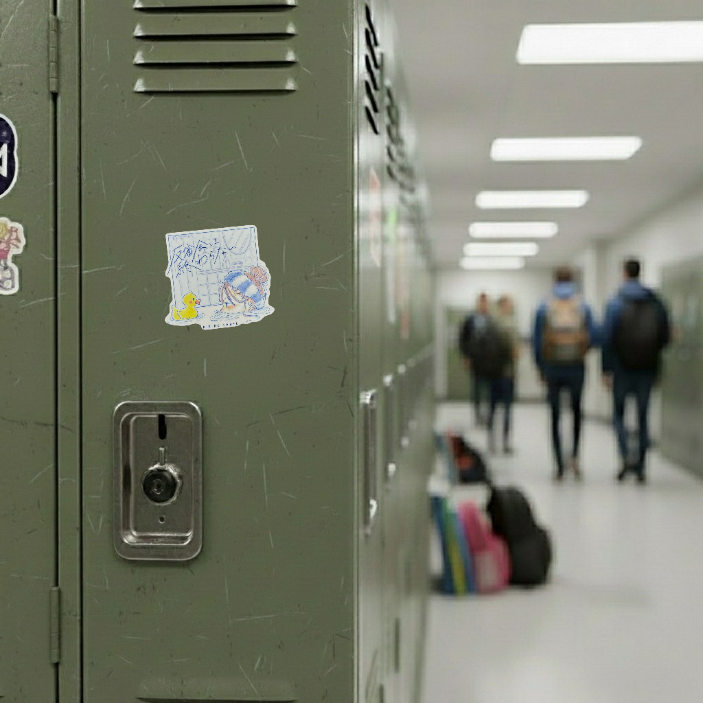 Girl, Bath & Rubber Duck ✦ B-Side Label Sticker