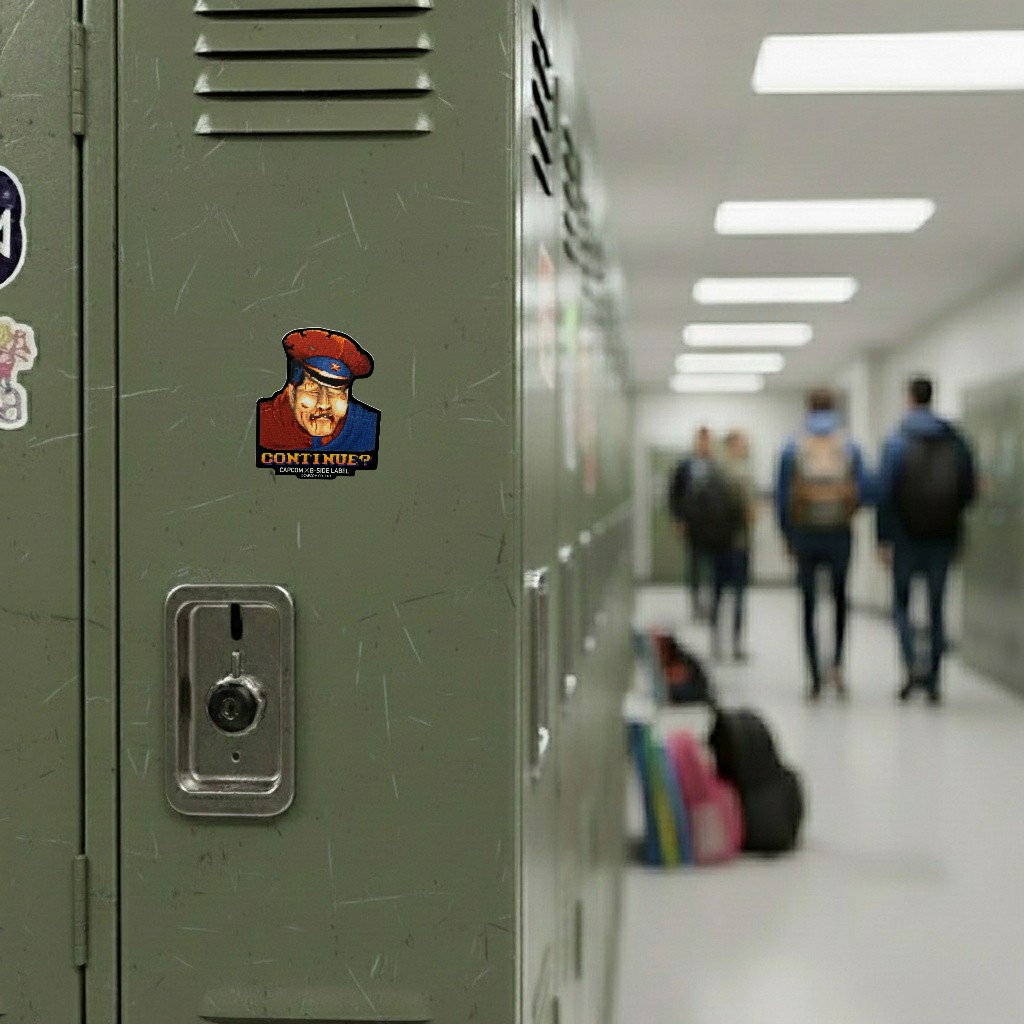 Street Fighter M. Bison “Continue?” ✦ B-Side Label Sticker