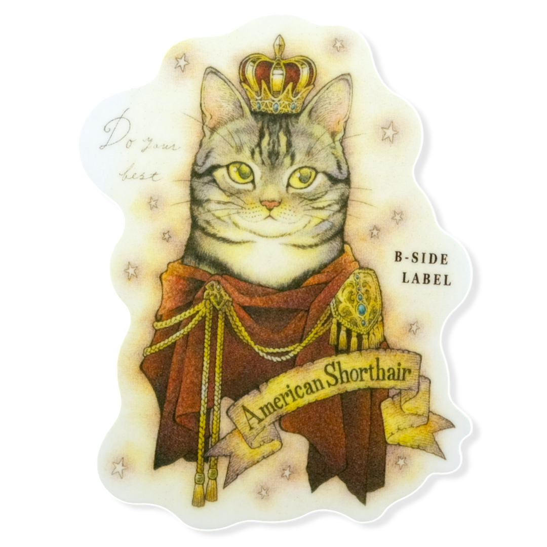 Royal American Shorthair Cat ✦ B-Side Label Sticker