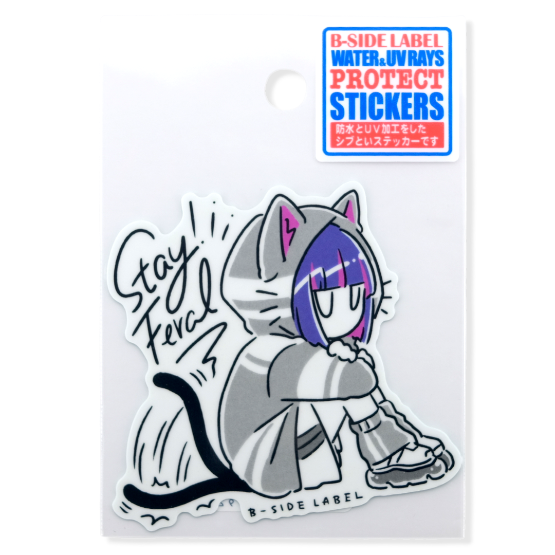 Purple Hair Hoodie Furry Girl ✦ B-Side Label Sticker
