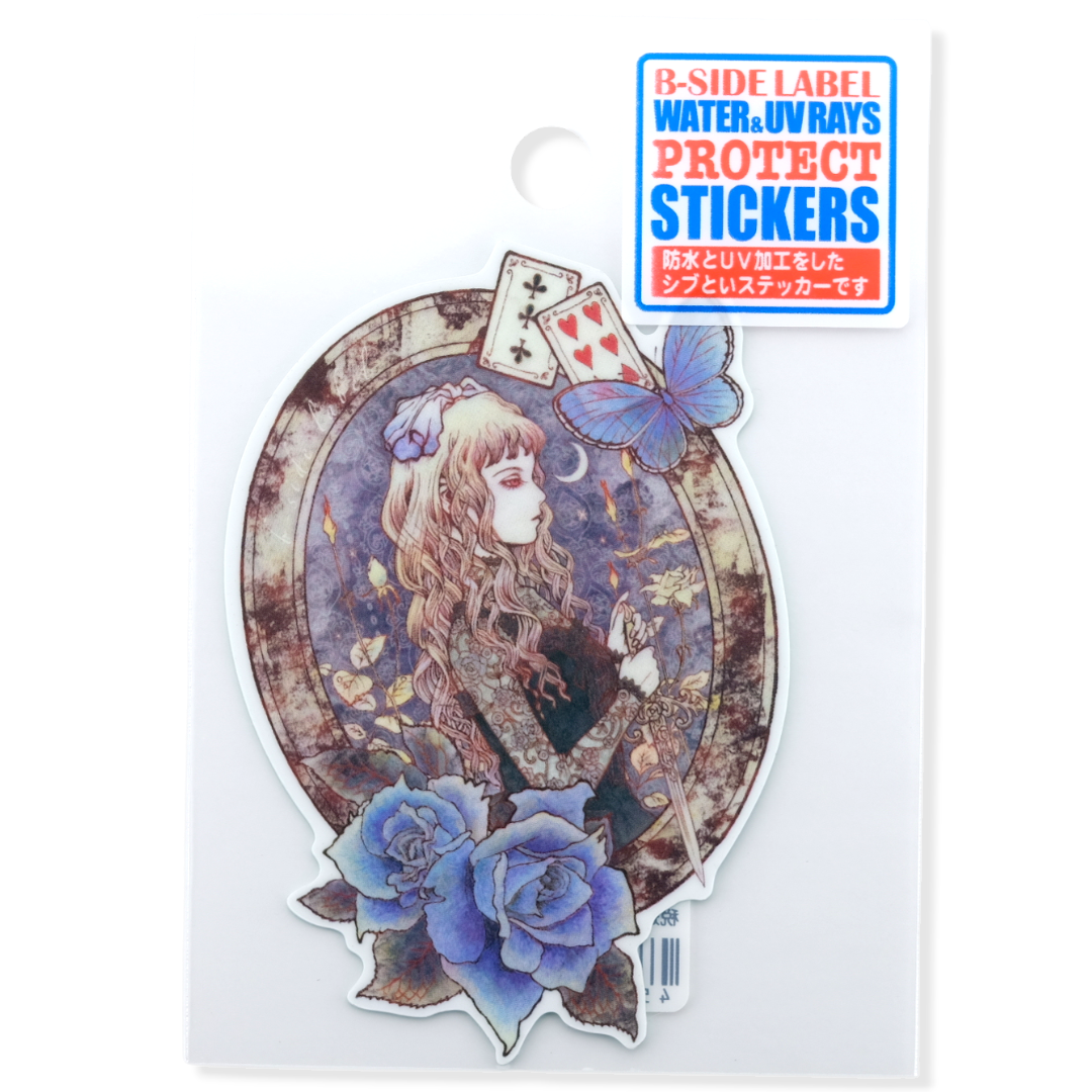 Rose, Butterfly & Vintage Girl ✦ B-Side Label Sticker