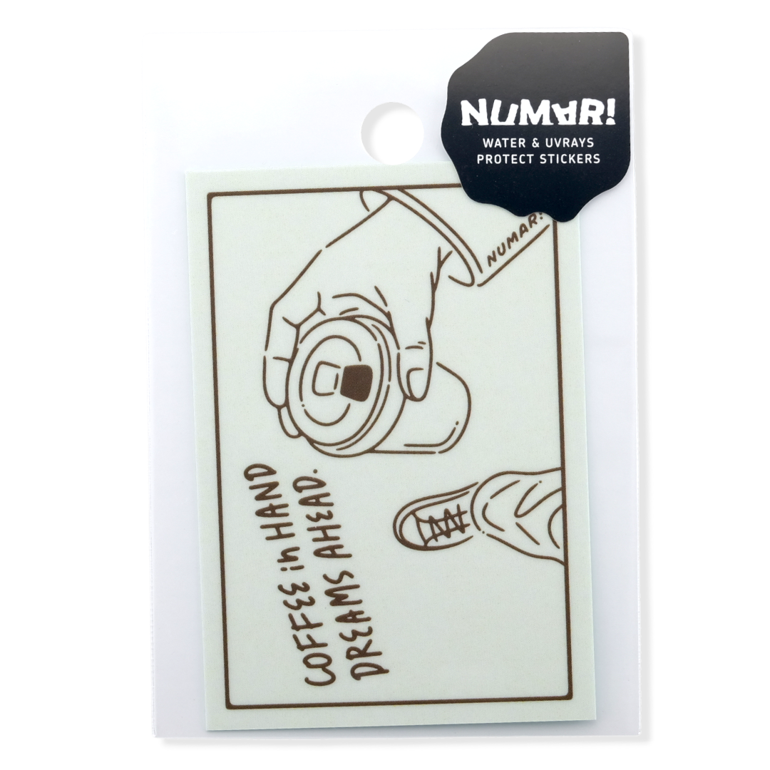 Coffee in Hand, Dreams Ahead ✦ B-Side Label Sticker