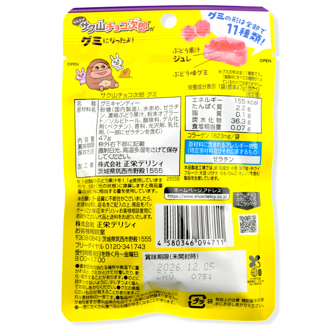 Shoei Delicy Co Sakuyama Choco Jiro Gummy ✦ Grape ✦ Japanese Candy