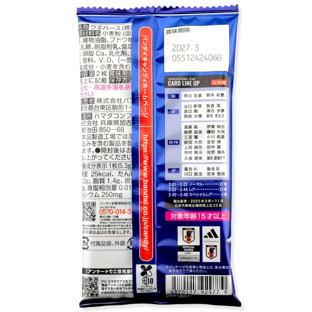Bandai Japan World Cup Soccer Team ✦ Vanilla Wafers & Collectible Card ✦ Japanese Candy
