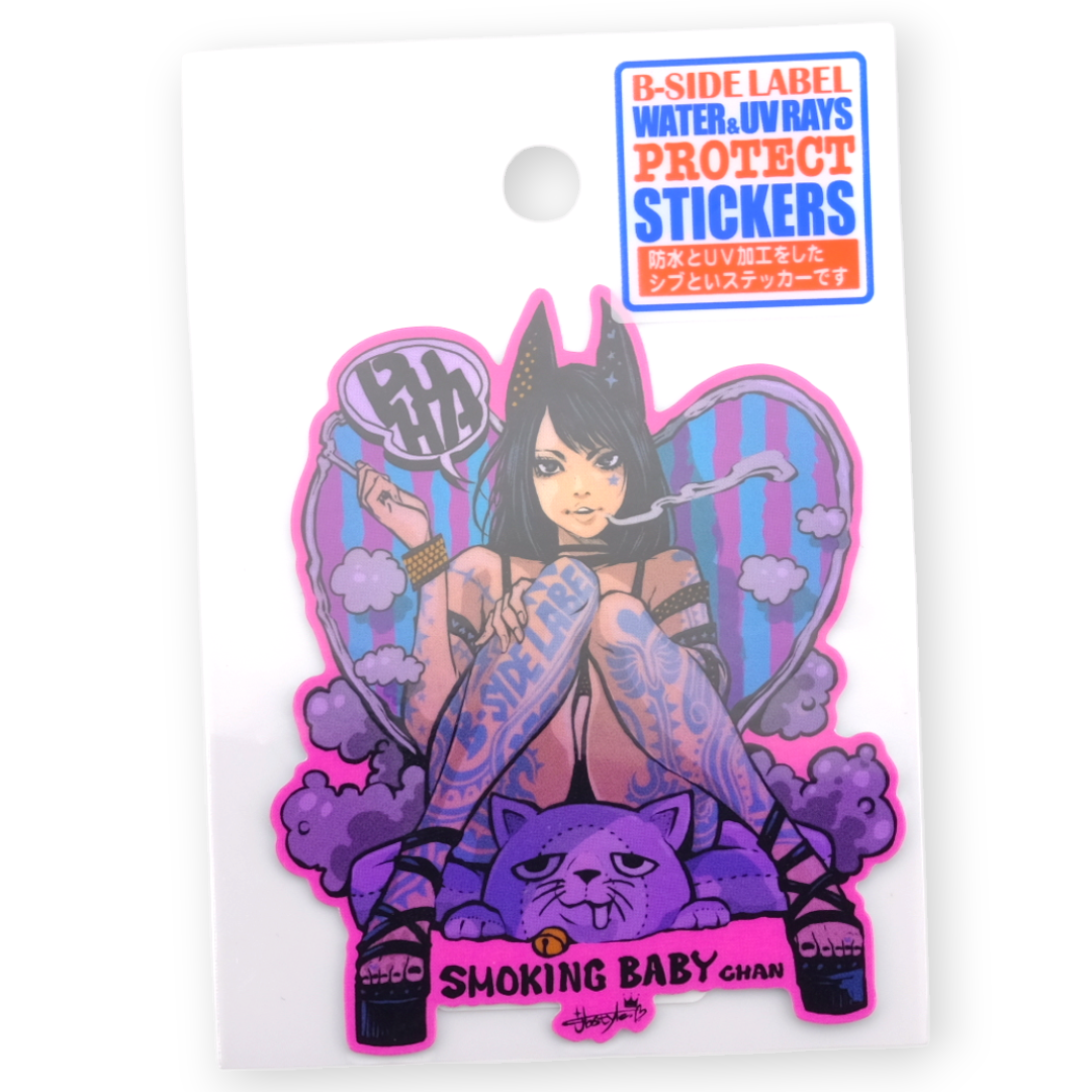 Smoking Baby-chan ✦ B-Side Label Sticker — original packaging
