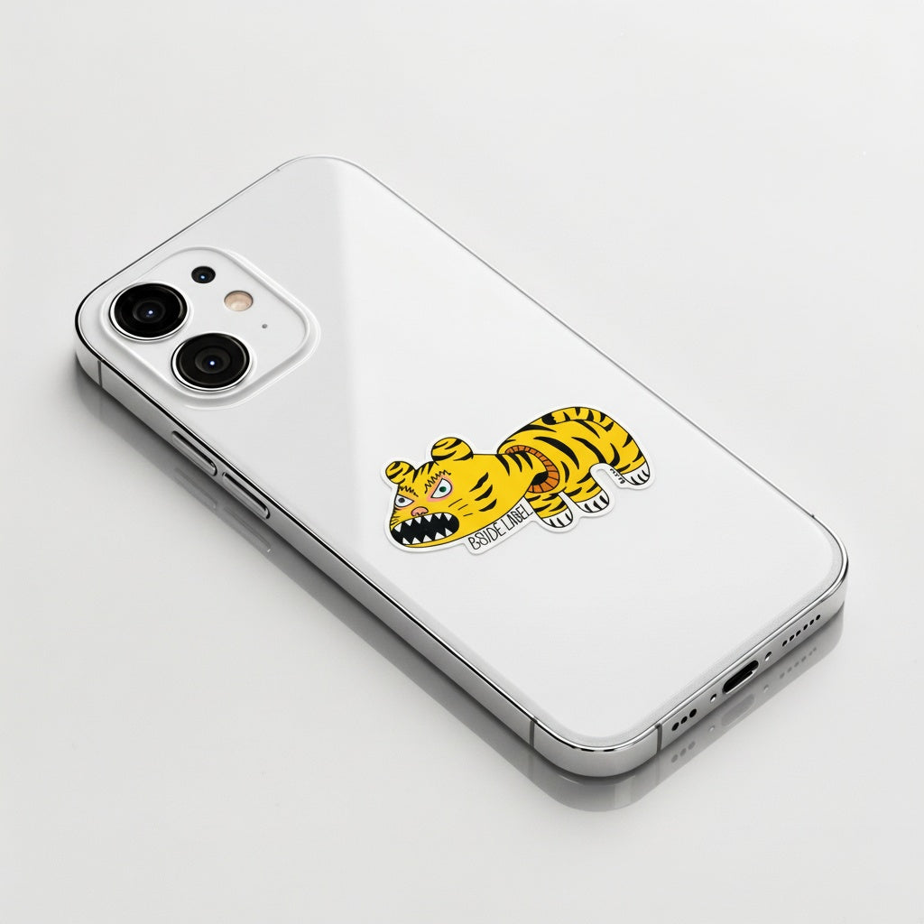 Quirky Cute Tiger ✦ B-Side Label Sticker