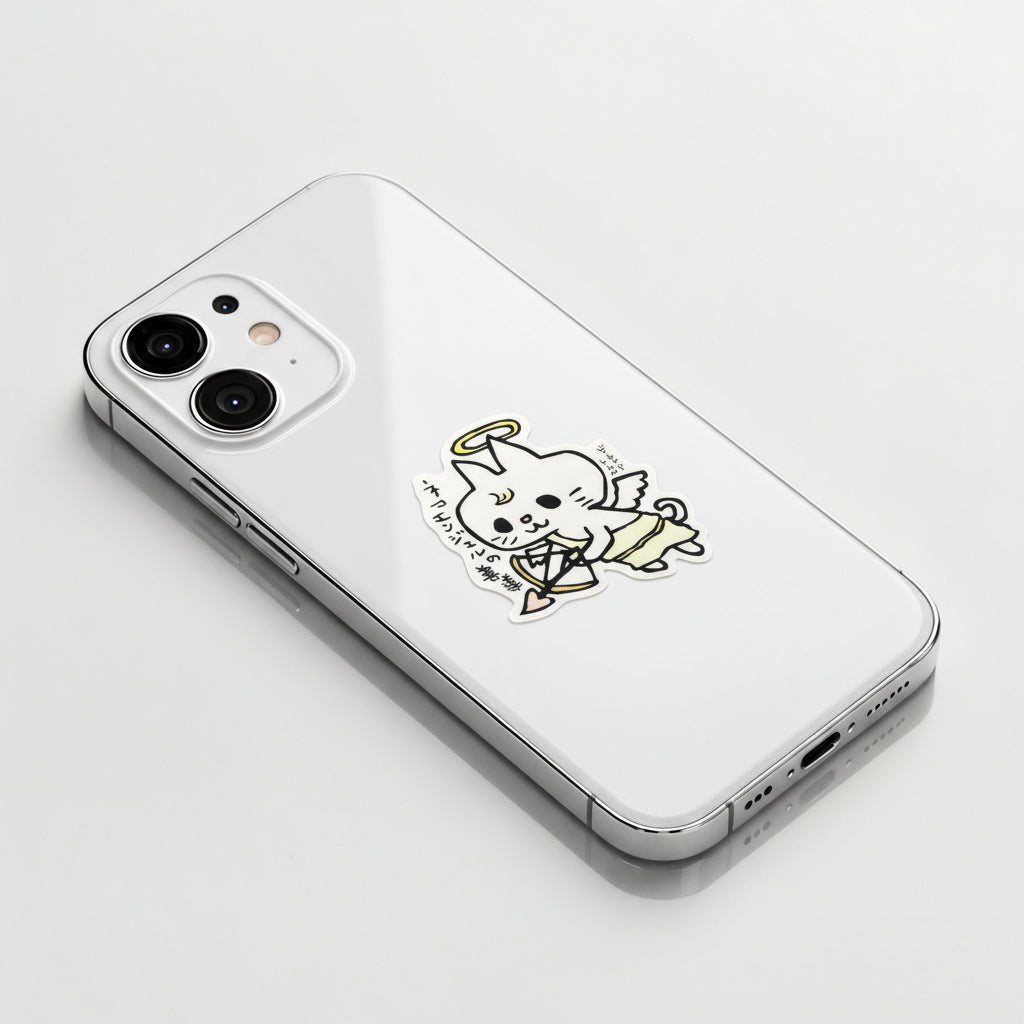 Kitty Cat Cherub ✦ B-Side Label Sticker