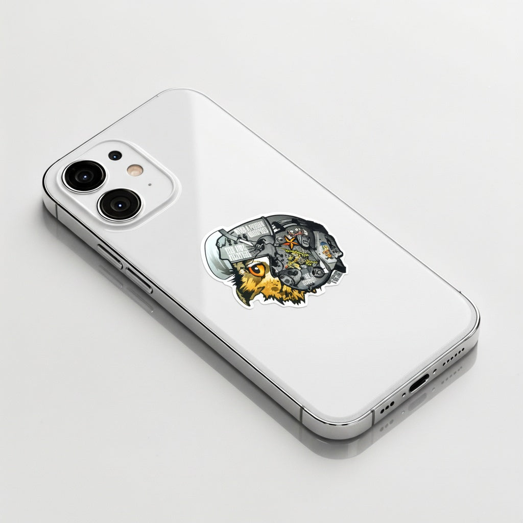 Owl Fighter Helmet ✦ B-Side Label Sticker
