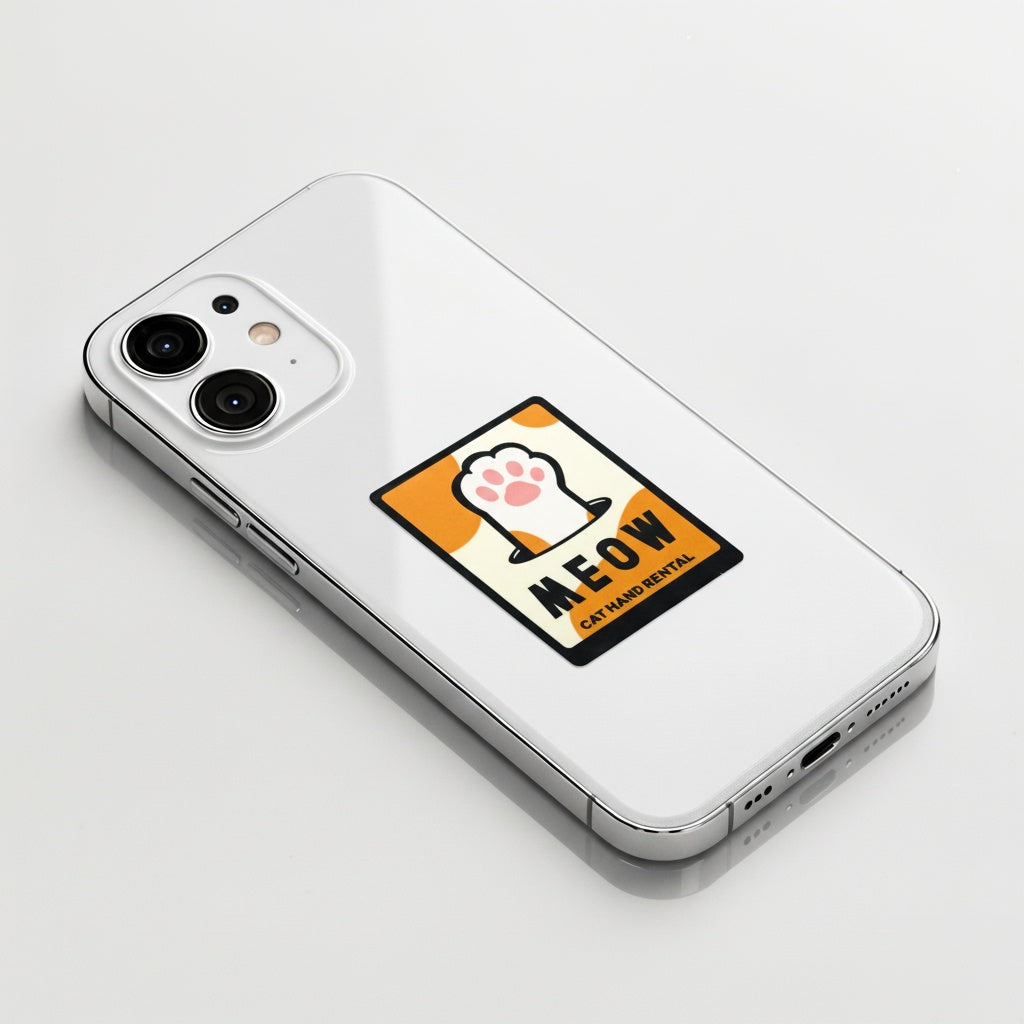 MEOW! Cat Hand Rental ✦ B-Side Label Sticker