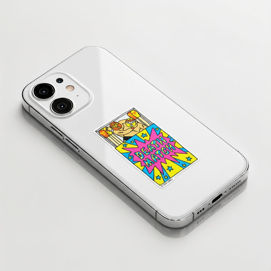 Death Match-Stick Wrestling ✦ B-Side Label Sticker