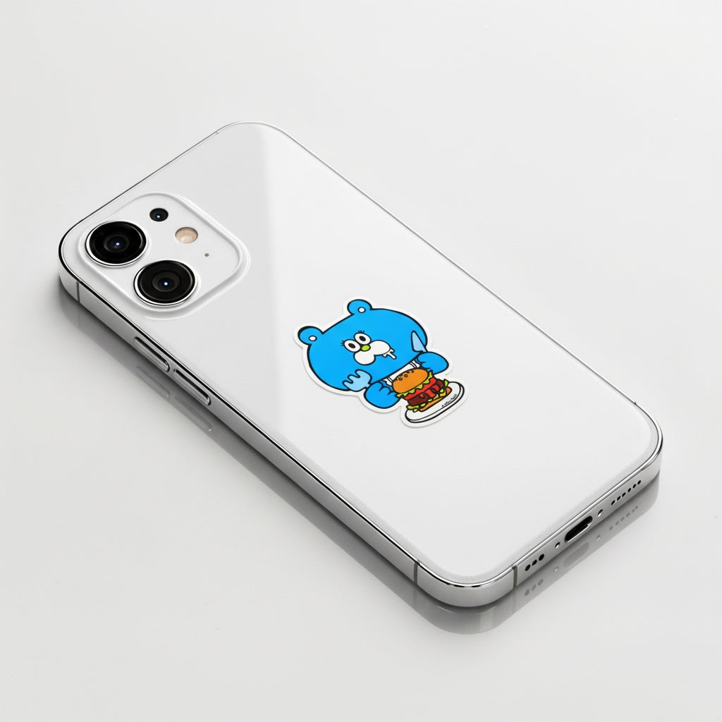 Hungry Blue Bear Burger ✦ B-Side Label Sticker