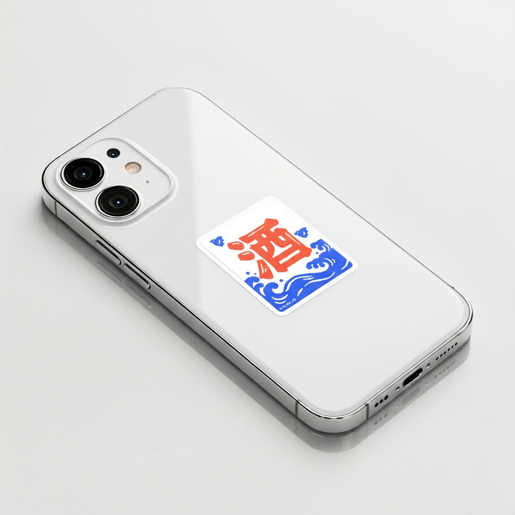 Sake Kanji & Waves ✦ B-Side Label Sticker