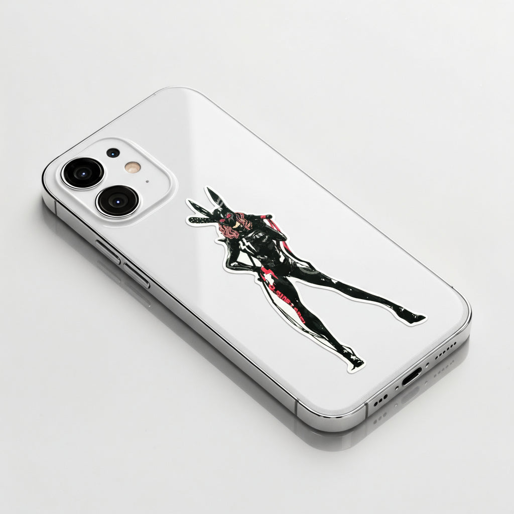 Bunny-Mask Latex Lady ✦ B-Side Label Sticker
