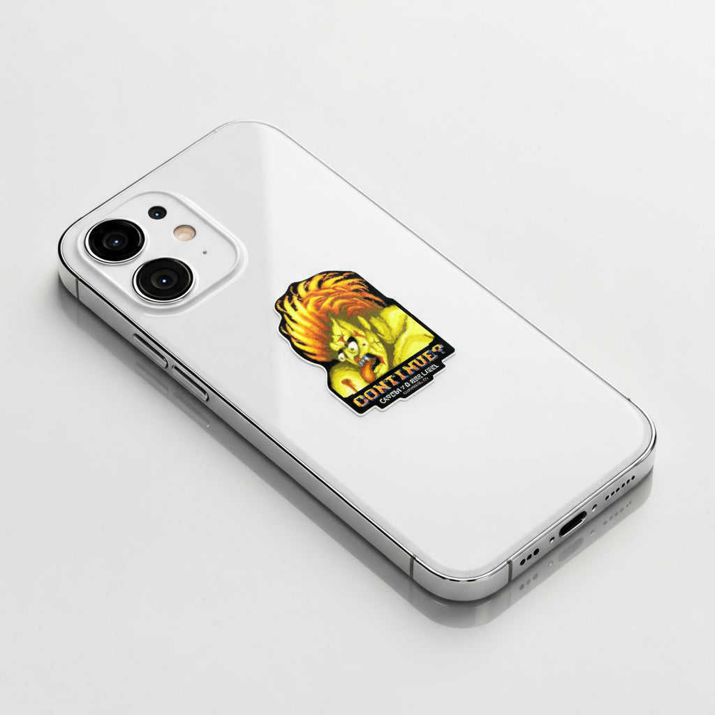 Street Fighter Blanka “Continue?” ✦ B-Side Label Sticker