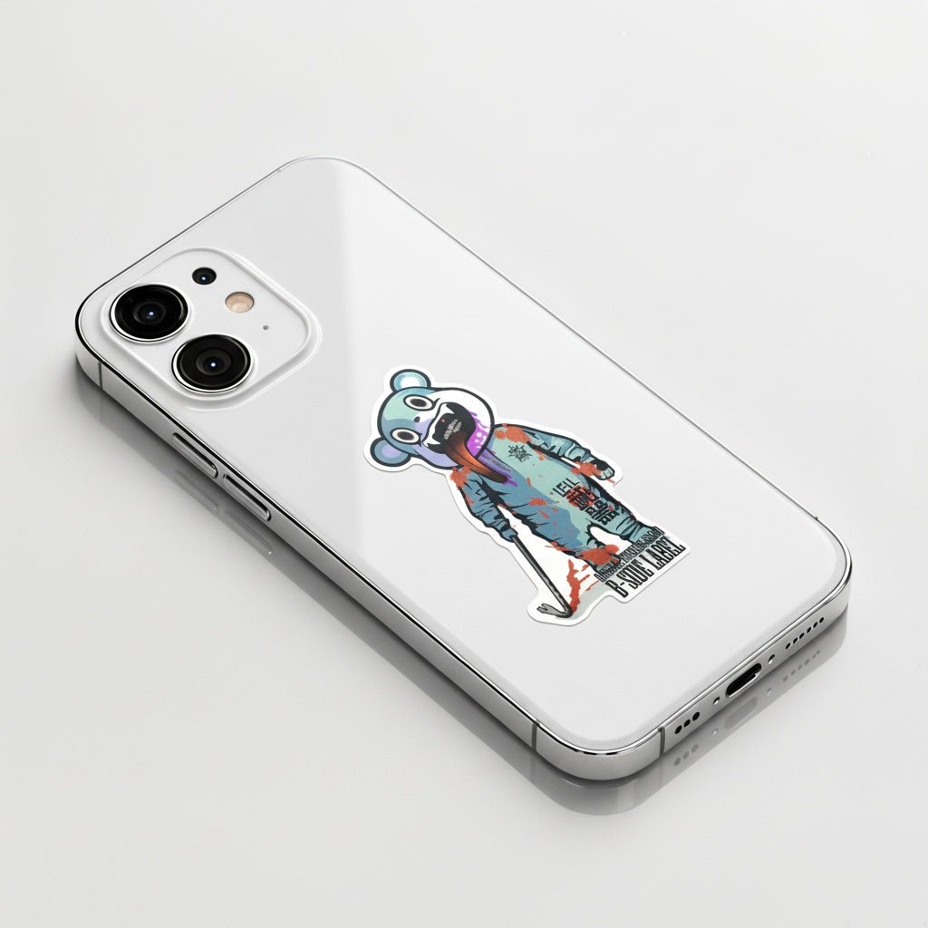 Creepy Teddy Bear Mascot ✦ B-Side Label Sticker