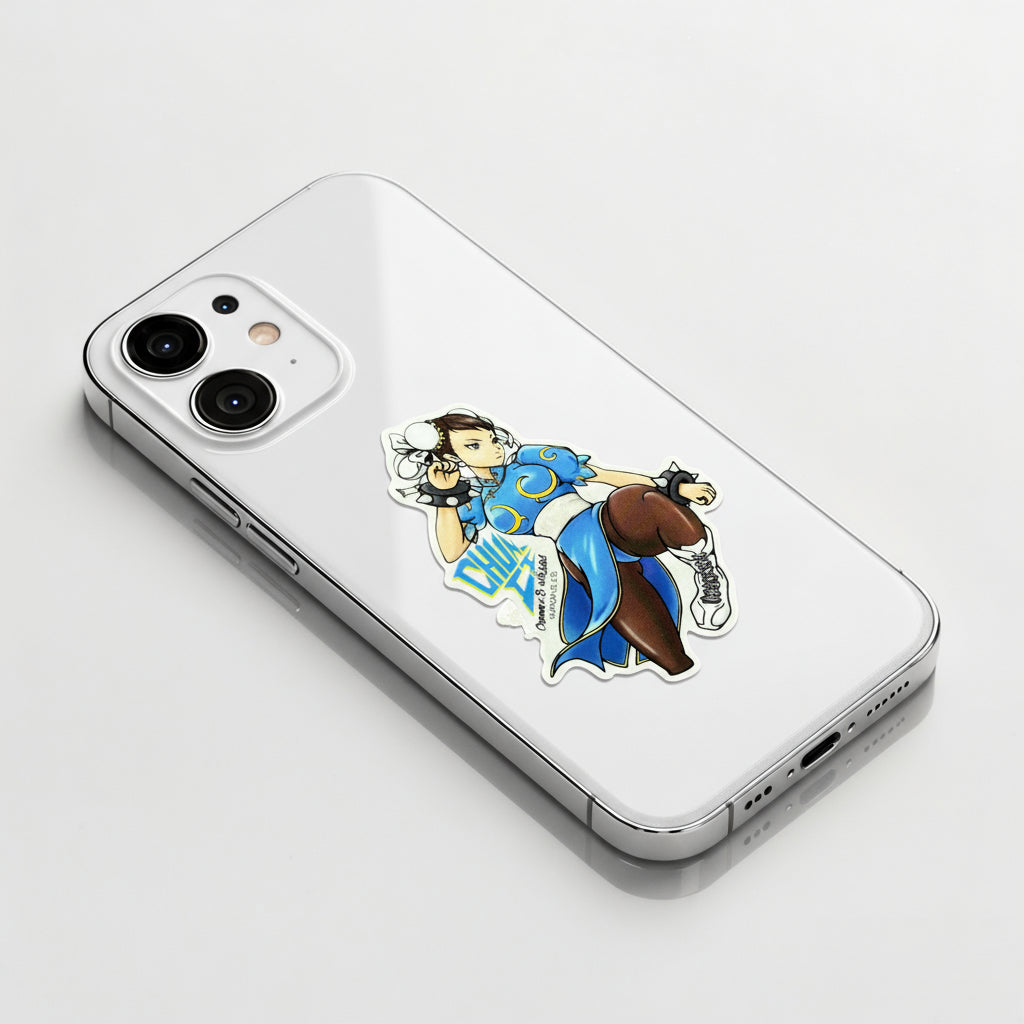 Street Fighter Chun-Li (Kick Pose) ✦ B-Side Label Sticker