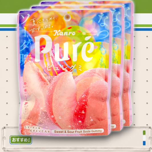 Kanro ✦ Puré Gummibärchen ✦ Pfirsich-Fruchtsoda