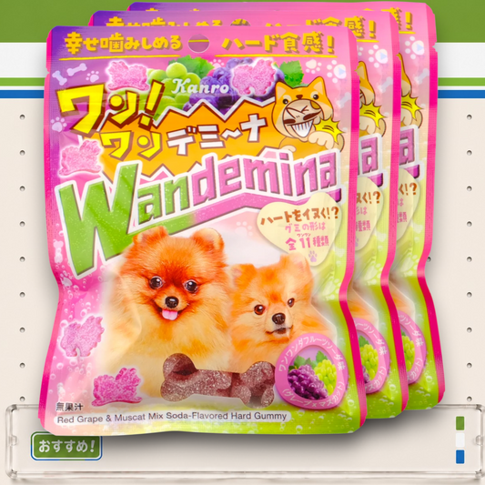 Kanro ✦ Wandemina Doggy Gummy ✦ Trauben-Soda-Mix