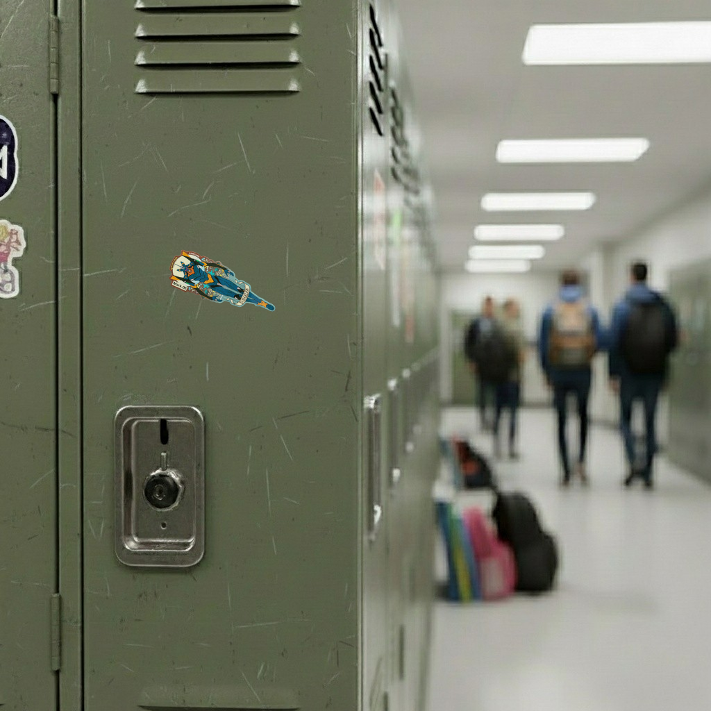 Evangelion Eva Mark.06 ✦ B-Side Label Sticker on locker — Shopify Medium PhotoRoom template, orientation corrected from verified original photograph