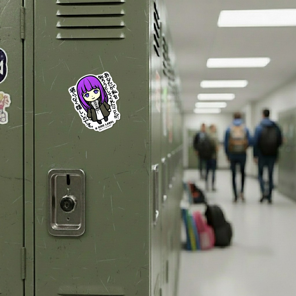 Frieren Beyond Journey's End Fern ✦ B-Side Label Sticker on a school locker