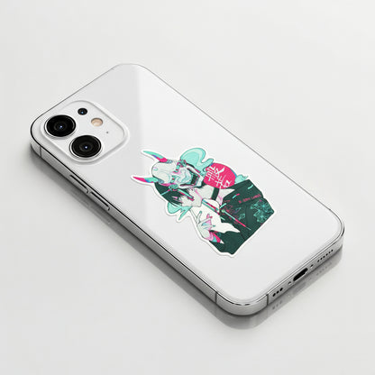 Stylish Boy Wearing Devil Mask ✦ B-Side Label Sticker