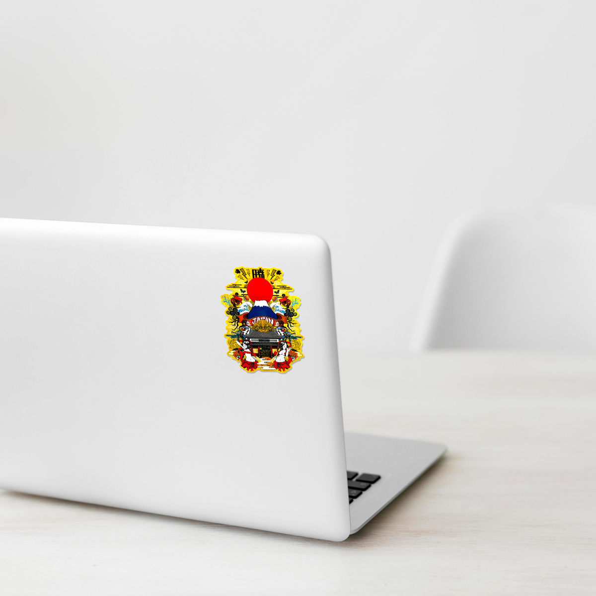 Akatsuki Dawn ✦ B-Side Label Sticker on a white laptop