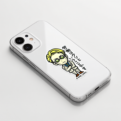 Jujutsu Kaisen Kento Nanami ✦ B-Side Label Sticker on a white iPhone