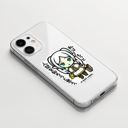 Frieren Beyond Journey's End Frieren ✦ B-Side Label Sticker on a white iPhone