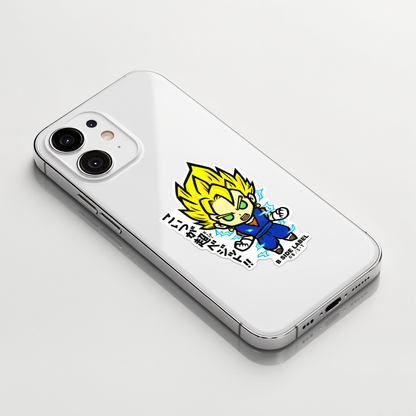 Dragon Ball Z - Vegito ✦ B-Side Label Sticker on a white iPhone