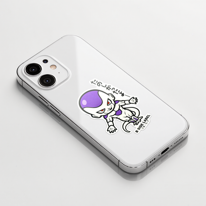 Dragon Ball Z - Frieza 4 ✦ B-Side Label Sticker on a white iPhone