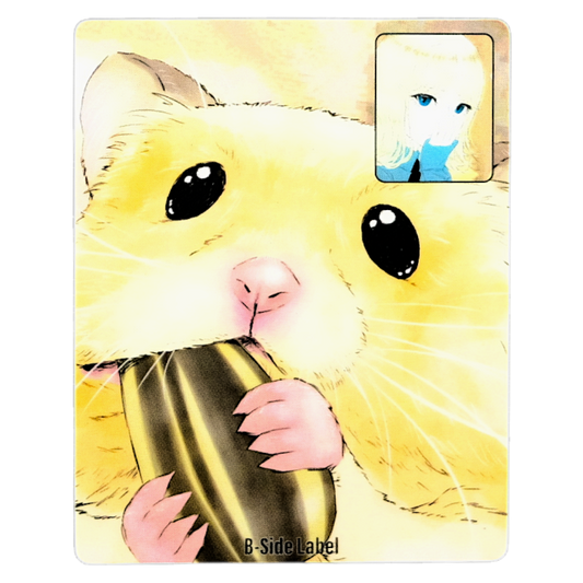 Hamster & Girl Face-Time ✦ B-Side Label Sticker