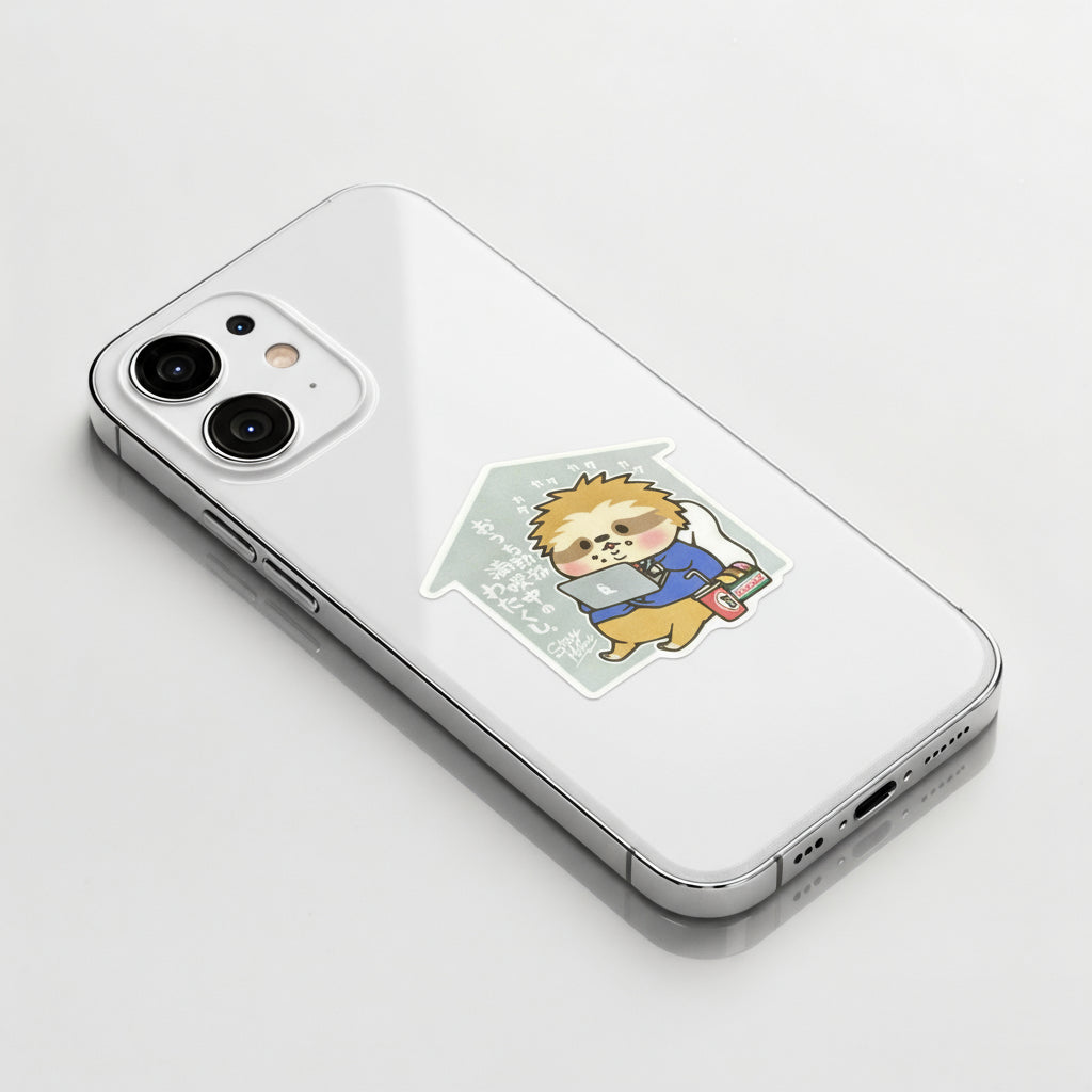 Cute Chubby Snacking Sloth ✦ B-Side Label Sticker