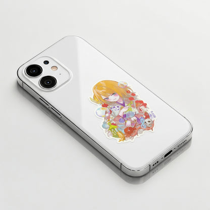 Colorful Kimono and Skulls ✦ B-Side Label Sticker