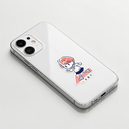 Cute Orange One-Way Girl ✦ B-Side Label Sticker