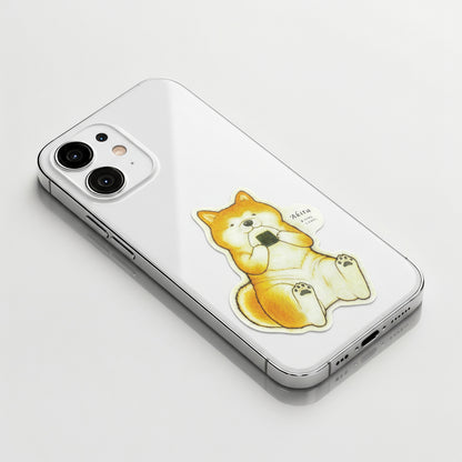 Cute Akita Dog & Rice Ball ✦ B-Side Label Sticker