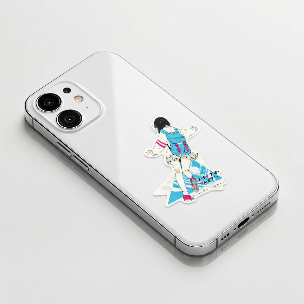 Blue Back Pack Girlie ✦ B-Side Label Sticker