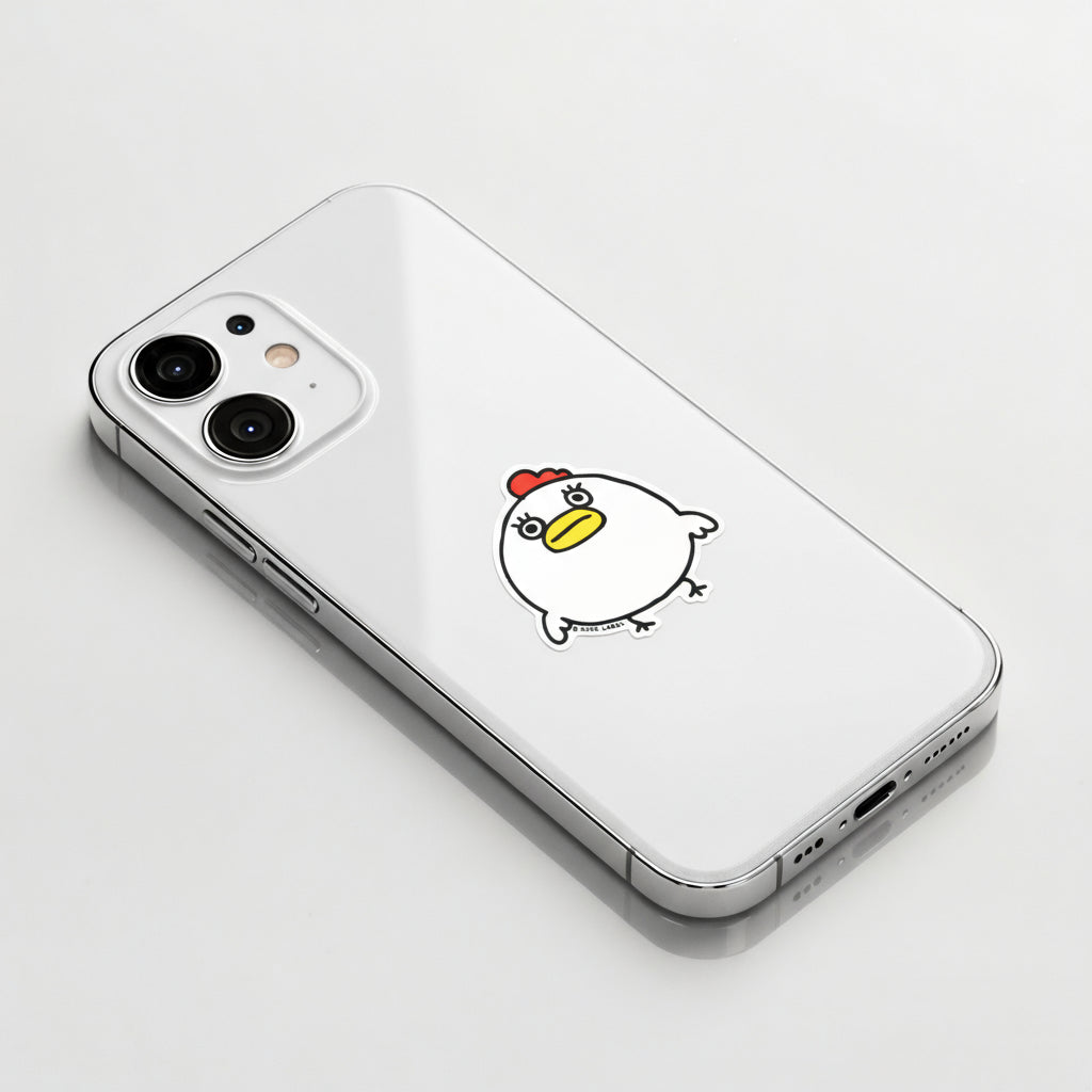 Funny Round Chicken ✦ B-Side Label Sticker