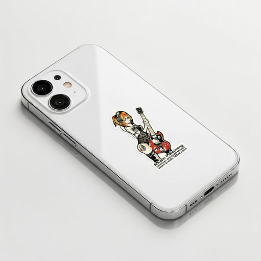 Tattooed Guitar Girlie ✦ B-Side Label Sticker