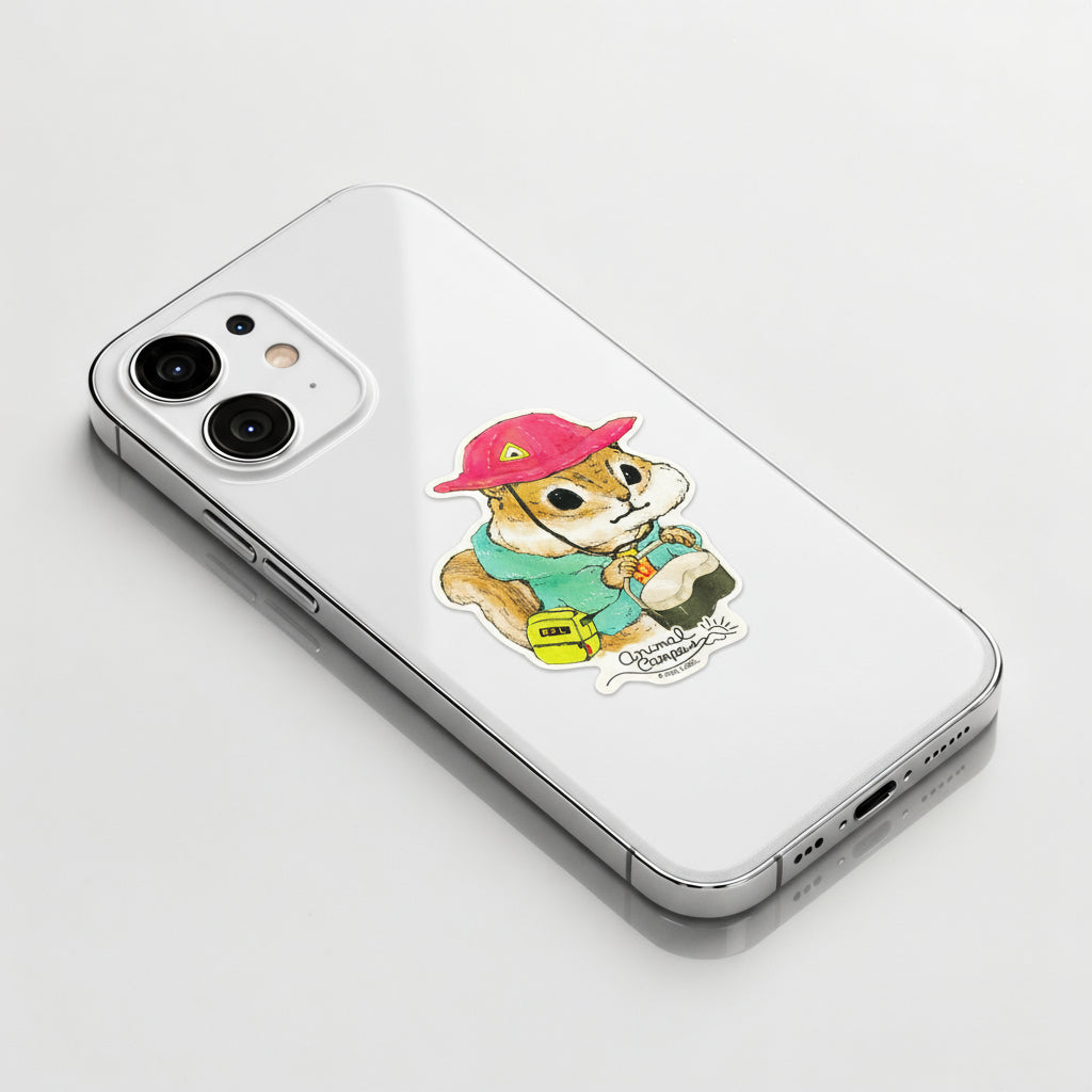 Fluffy Chipmunk Camper  ✦ B-Side Label Sticker