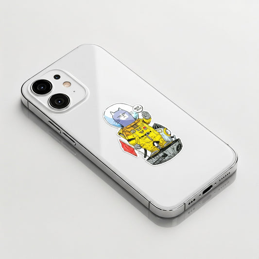 Weltraumkatze Astronaut ✦ B-Seiten-Label-Aufkleber