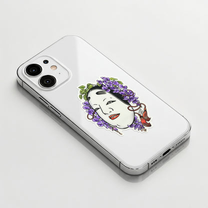 Noh Mask & Wisteria ✦ B-Side Label Sticker