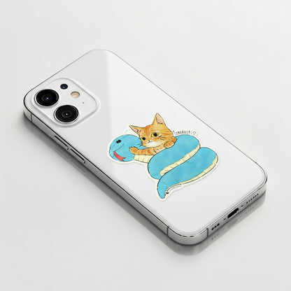Cute Cat & Inflatable Snake ✦ B-Side Label Sticker