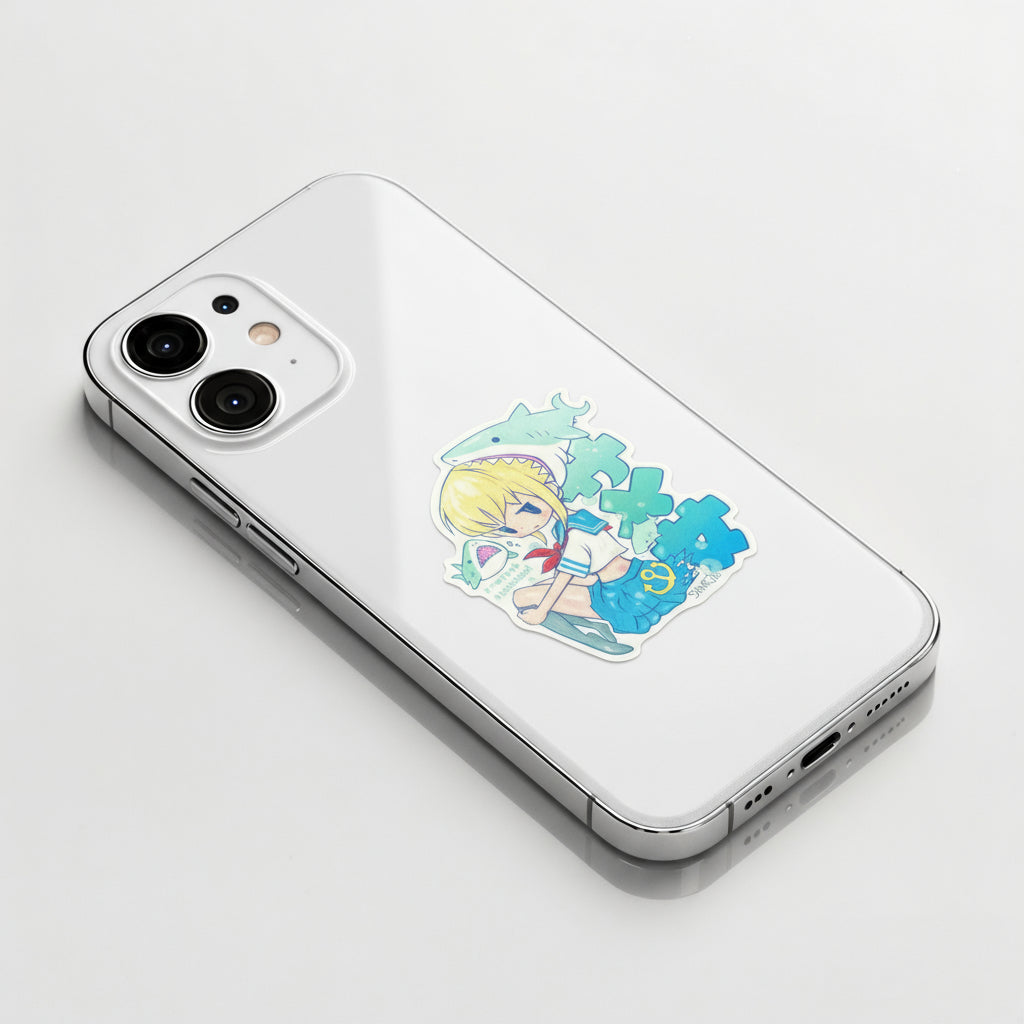 Playful Shark Attack Girlie ✦ B-Side Label Sticker