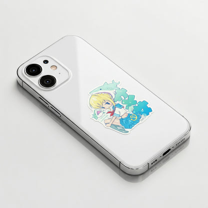 Playful Shark Attack Girlie ✦ B-Side Label Sticker