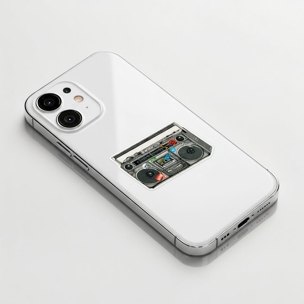 Retro Boombox ✦ B-Side Label Sticker