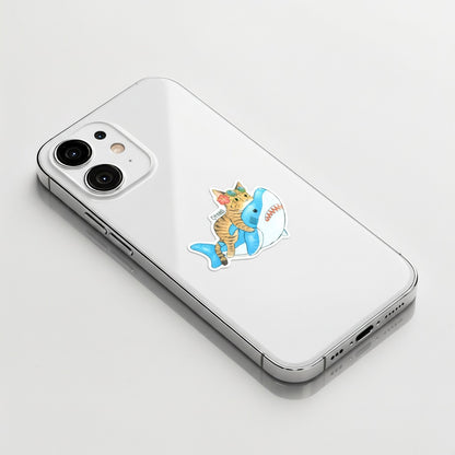 Hawaiian Cat Shark Floatie ✦ B-Side Label Sticker