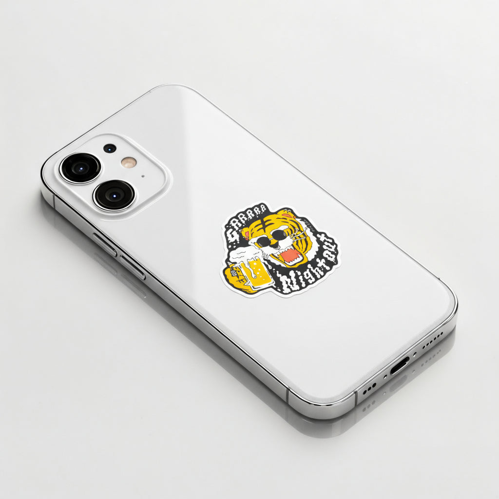 Wild Night Out Tiger ✦ B-Side Label Sticker